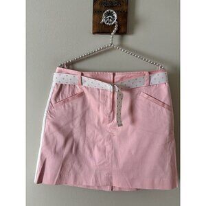NWT Izod Golf Womens Size 8 Pink Golf Skirt Skort Polka Dot Belt